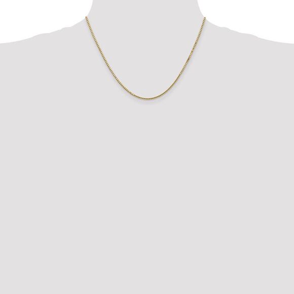 1.5mm 10k Yellow Gold Solid Box Chain Necklace, 18 Inch - Picture 2 of 8